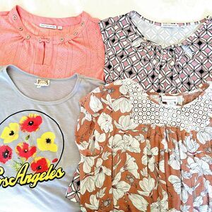 Lot of 4 Women's Tops Notations Liz Claiborne SO Size M L Floral Graphic Eyelet